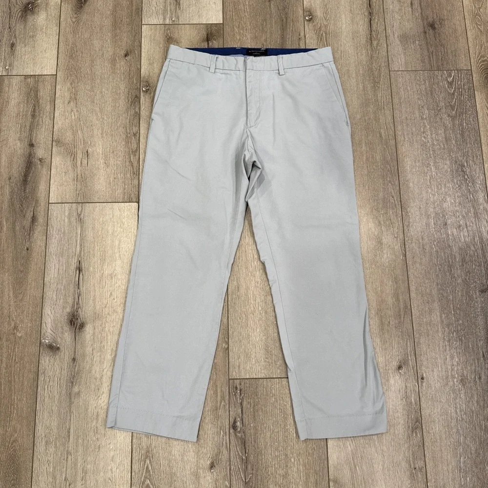 Banana Republic Pants Mens 34x30 Gray Tailored Slim Fit Chino Casual Preppy #940